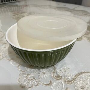 IKEA Green and White Bowl with Lid